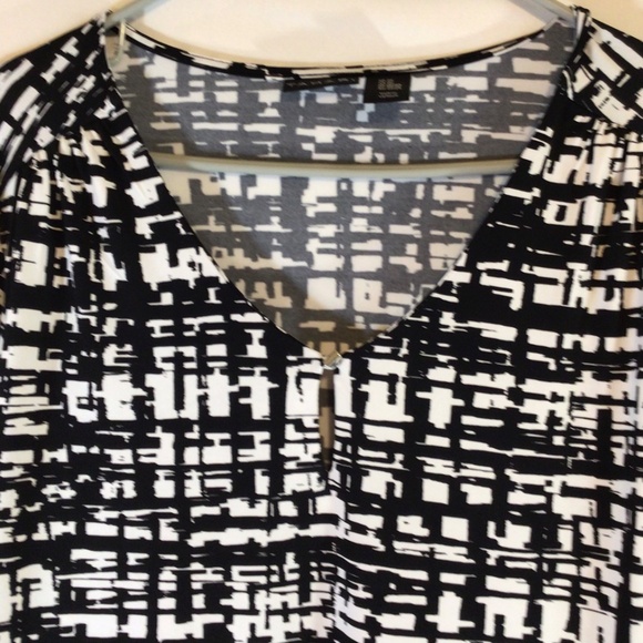 Tahari women's top black white size 2X long sleeve casual career stretch mature - Picture 3 of 12
